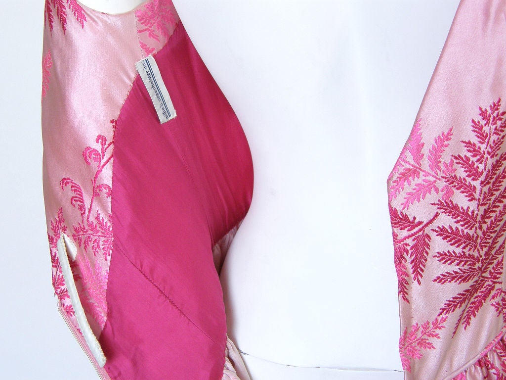 Pink Silk Brocade Gown 4