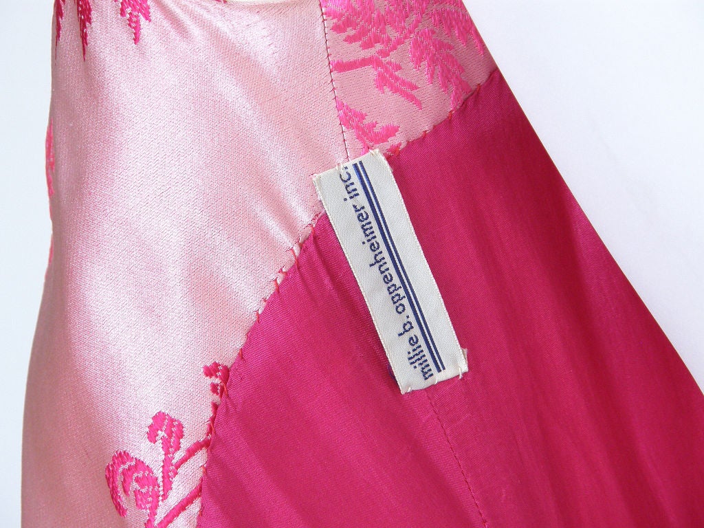 Pink Silk Brocade Gown 5