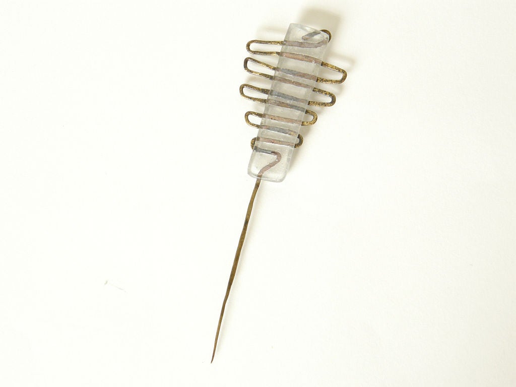 Women's or Men's Frances Higgins Fused Glass Hair Pin For Sale
