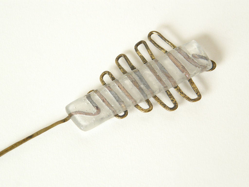 Frances Higgins Fused Glass Hair Pin For Sale 1