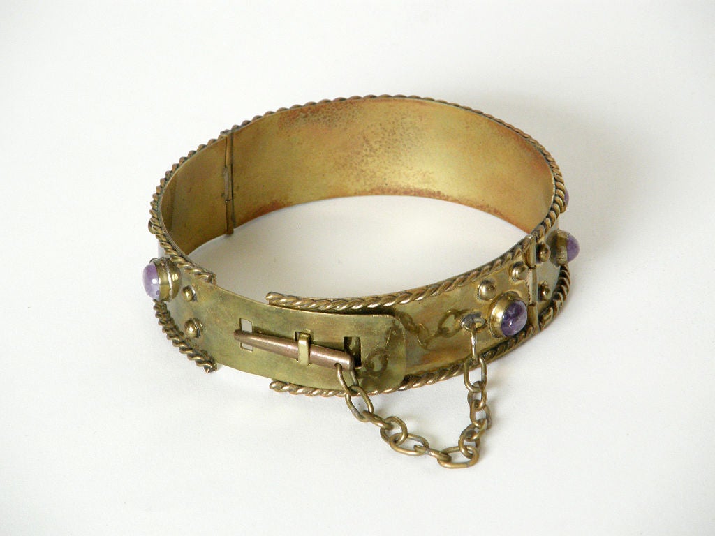 Women's Studded Brass Dog Collar Necklace