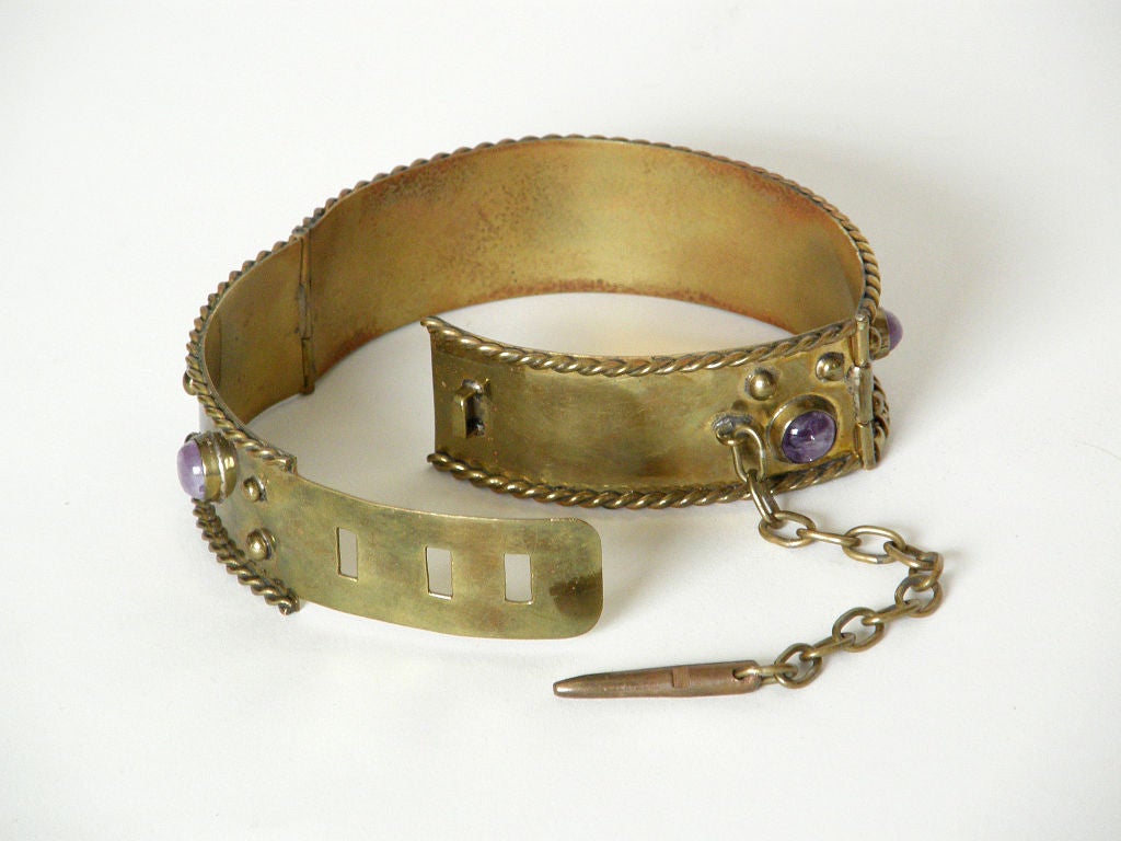 Studded Brass Dog Collar Necklace 1