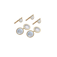 Gold and Mother-of-pearl Cufflinks and Button Studs