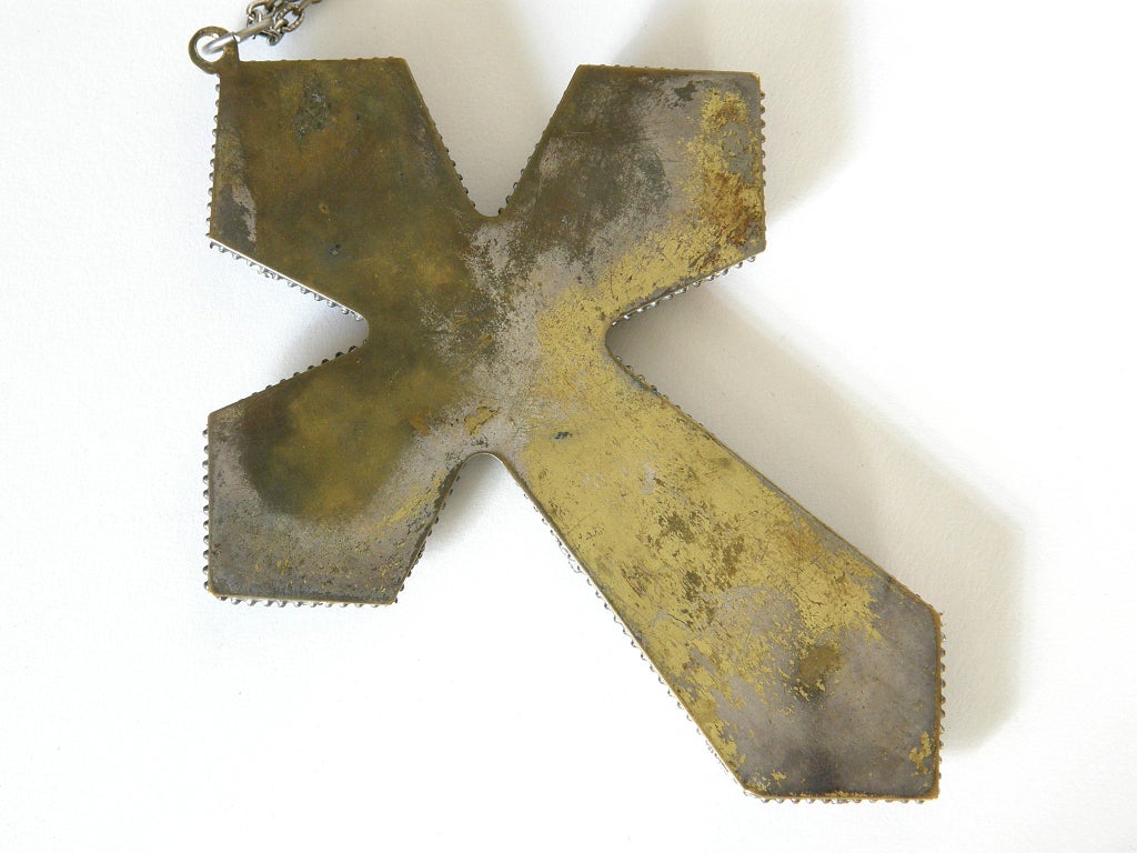 Micro Mosaic Cross Pendant Necklace 1