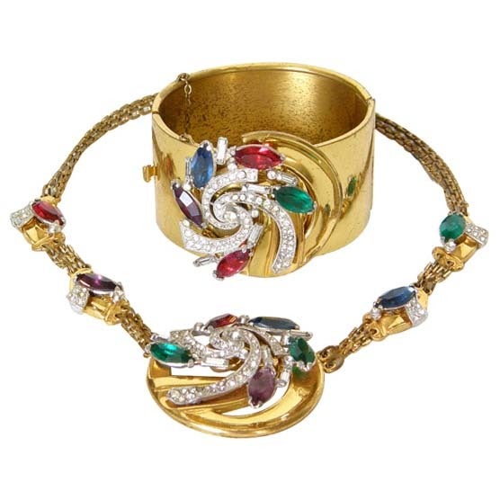 McClelland Barclay Art Deco Necklace and Bracelet Set