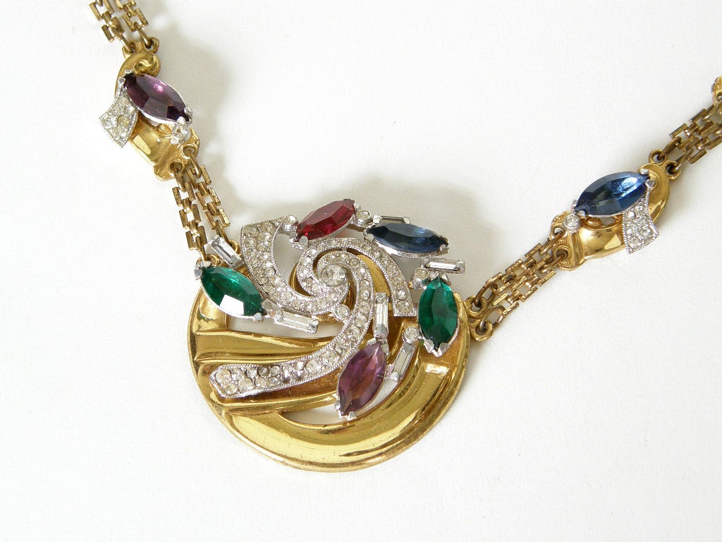 McClelland Barclay Art Deco Necklace and Bracelet Set In Good Condition In Chicago, IL