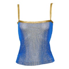 Yves Saint Laurent Metallic Knit Tank Top