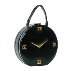 Vintage Clock Shaped Box Handbag