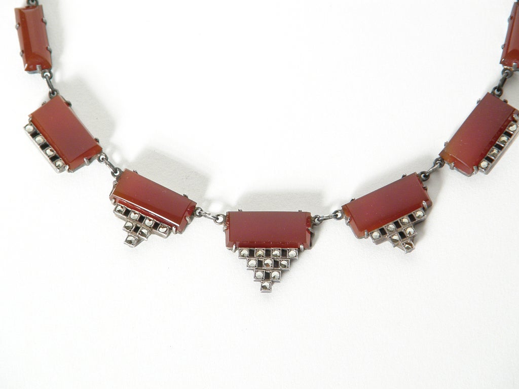 Art Deco Sterling Necklace In Good Condition In Chicago, IL