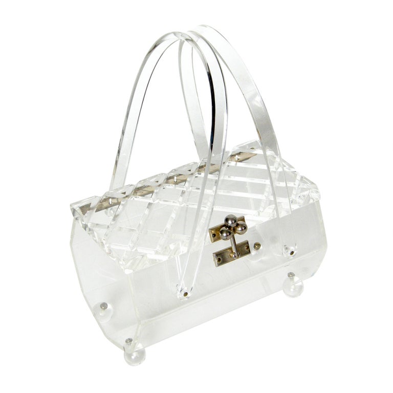 Clear Lucite Box Bag For Sale at 1stdibs