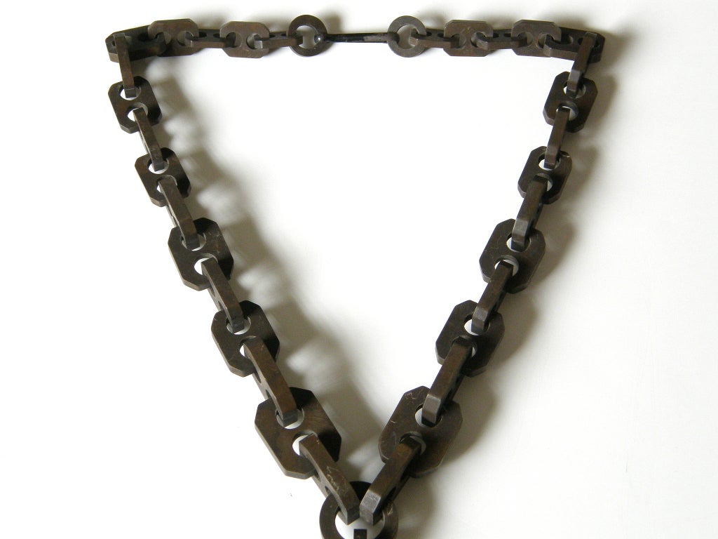 Victorian Gutta Percha Cross Necklace with Graduated Link Chain In Good Condition For Sale In Chicago, IL
