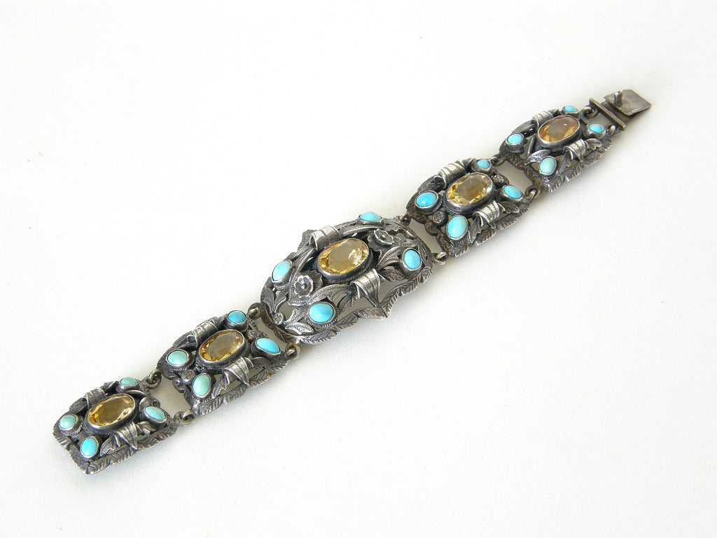 turquoise link bracelet