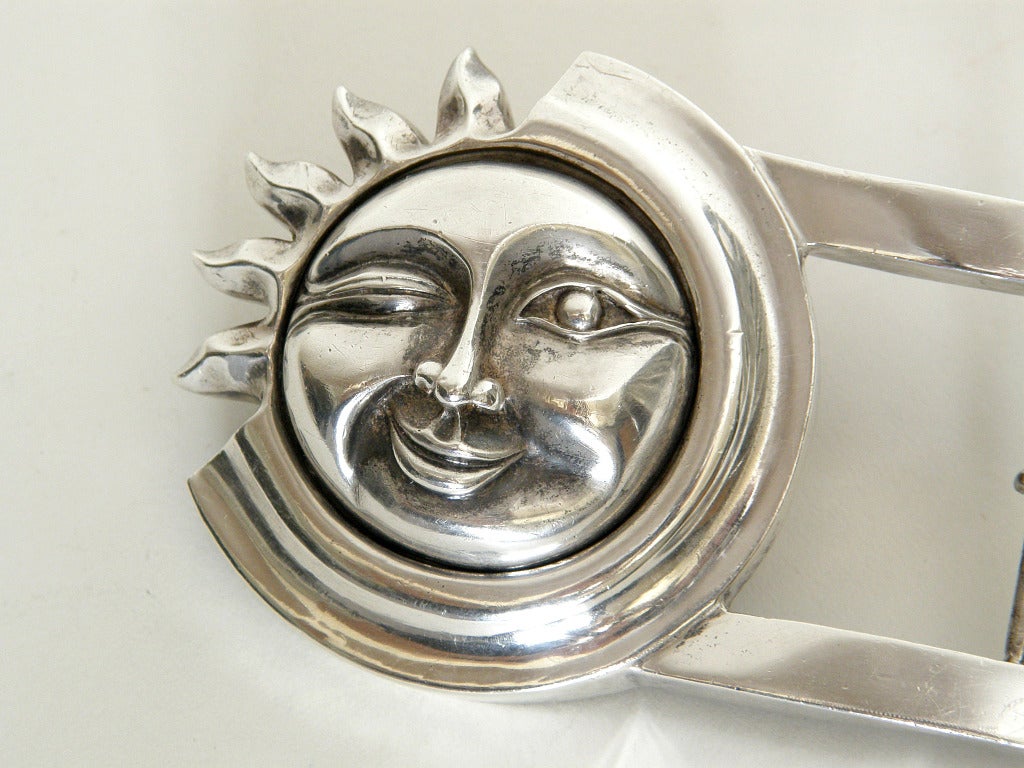 Women's or Men's Barry Kieselstein-Cord Sterling Sunface Belt Buckle