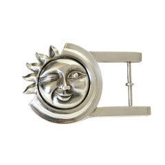 Barry Kieselstein-Cord Sterling Sunface Belt Buckle