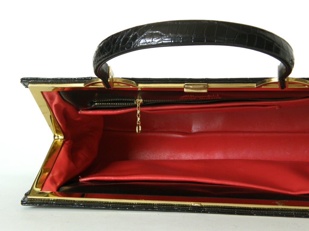 Women's Rosenfeld Black Alligator Handbag