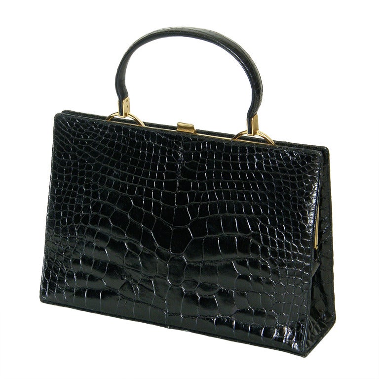 Rosenfeld Black Alligator Handbag