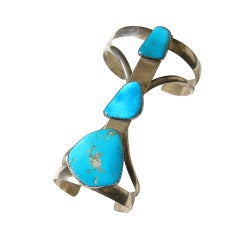 Sterling and Turquoise Double Cuff Bracelet
