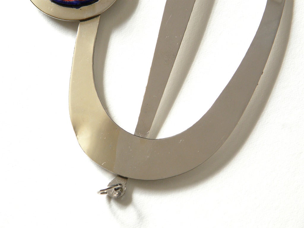 Pierre Cardin Space Age Pendant with Enameled Accents In Good Condition For Sale In Chicago, IL