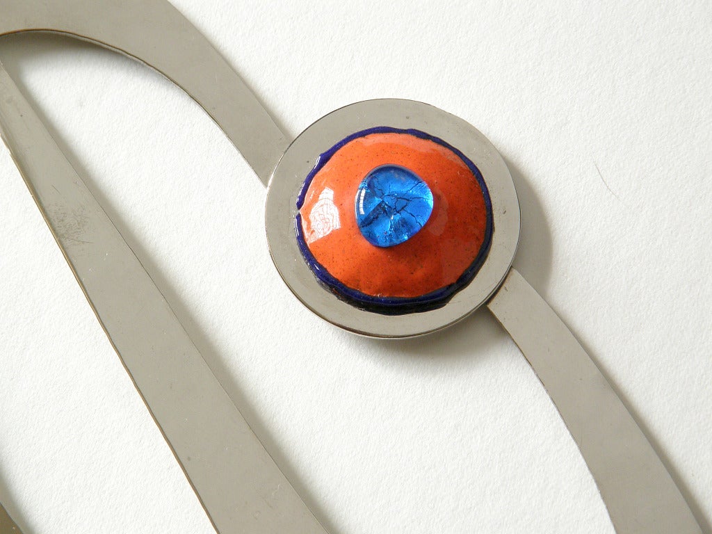 Women's Pierre Cardin Space Age Pendant with Enameled Accents For Sale
