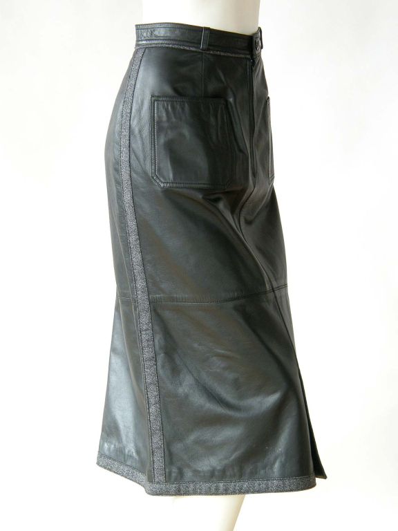 Gucci Black Leather Skirt For Sale at 1stdibs