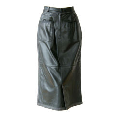Gucci Black Leather Skirt 2