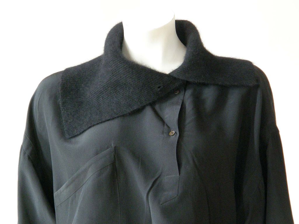 Black Gucci Silk and Angora Blouse