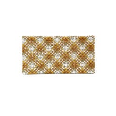 Plaid Crystal Bead Clutch 5