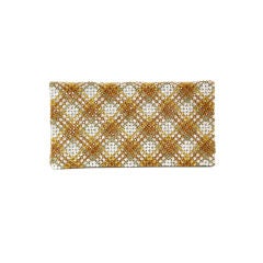 Vintage Plaid Crystal Bead Clutch