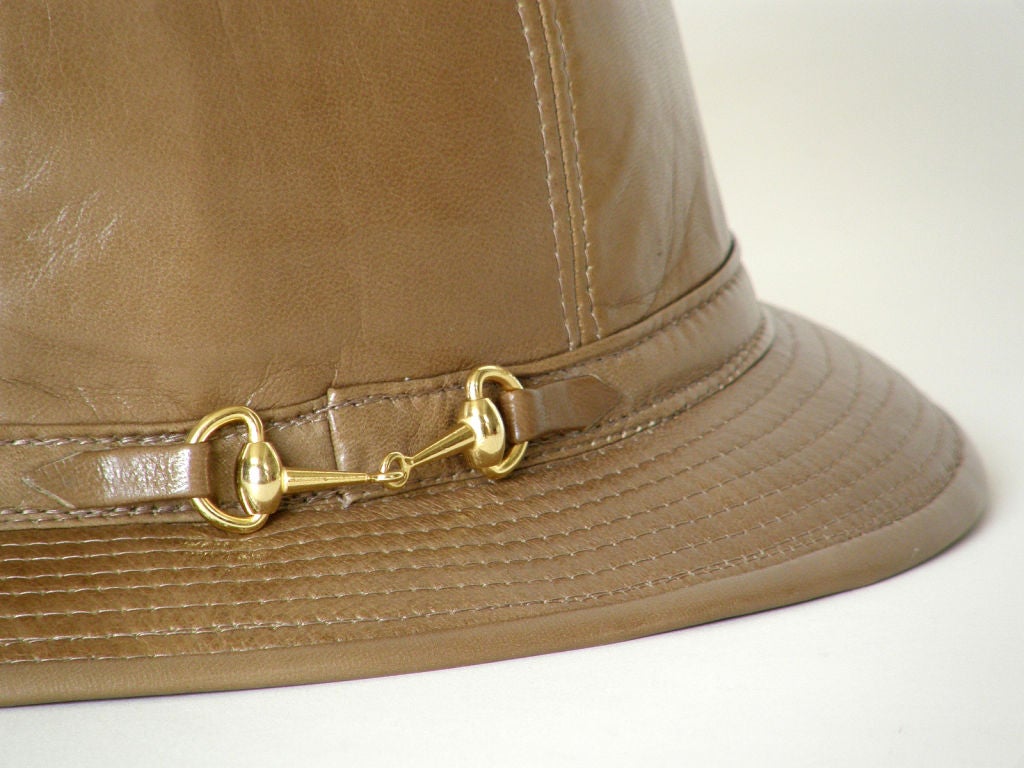 Brown Gucci Leather Hat
