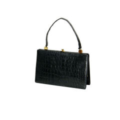 Koro Black Alligator Handbag