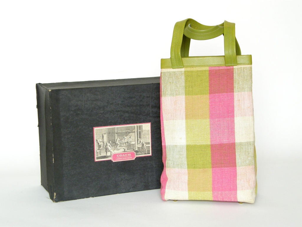 Early Bonnie Cashin Plaid Tote Bag in Box 2