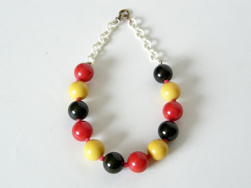 Multicolored Bakelite Beads Necklace 1