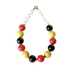 Vintage Multicolored Bakelite Beads Necklace