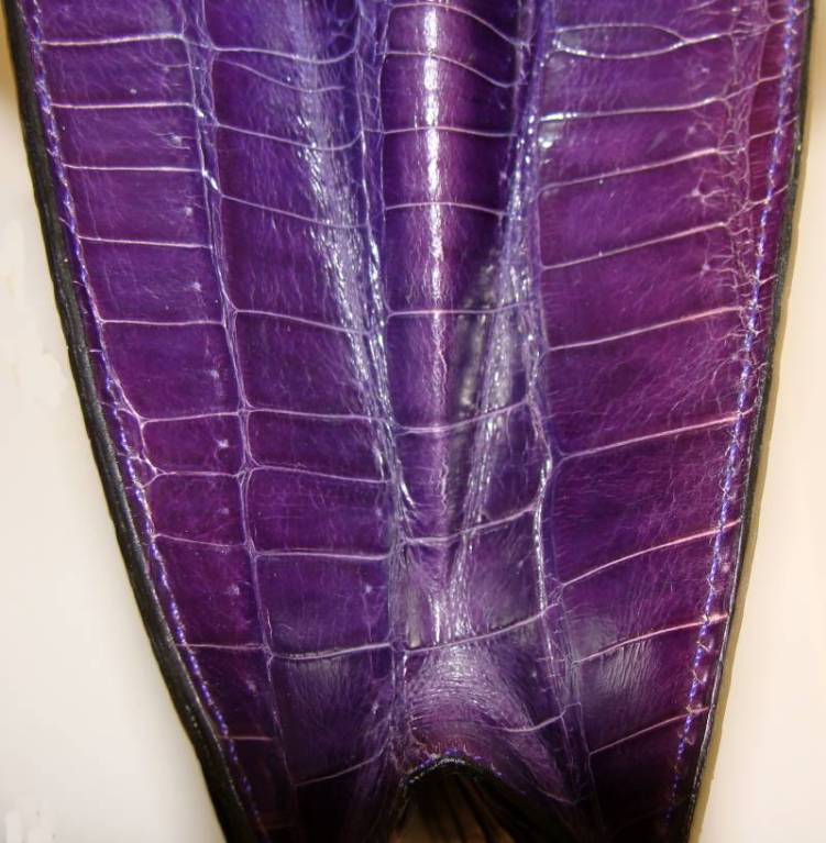 Women's ASPREY rare Purple Crocodile Clutch/Shoulder bag