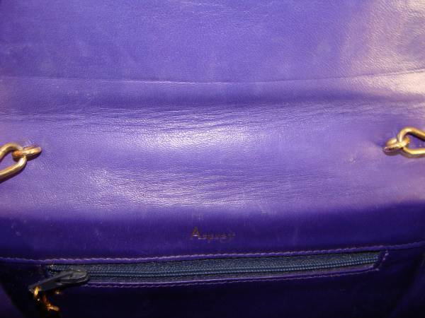 ASPREY rare Purple Crocodile Clutch/Shoulder bag 1