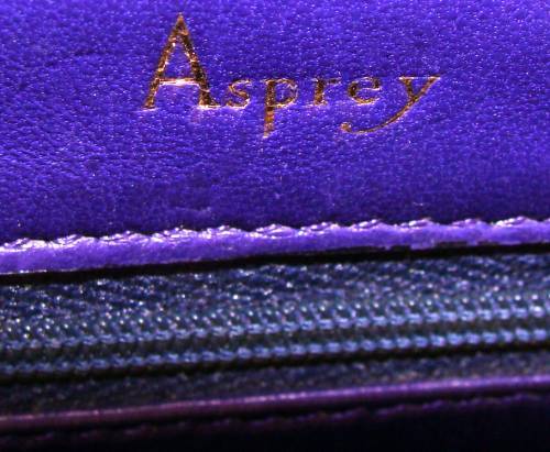 ASPREY rare Purple Crocodile Clutch/Shoulder bag 2