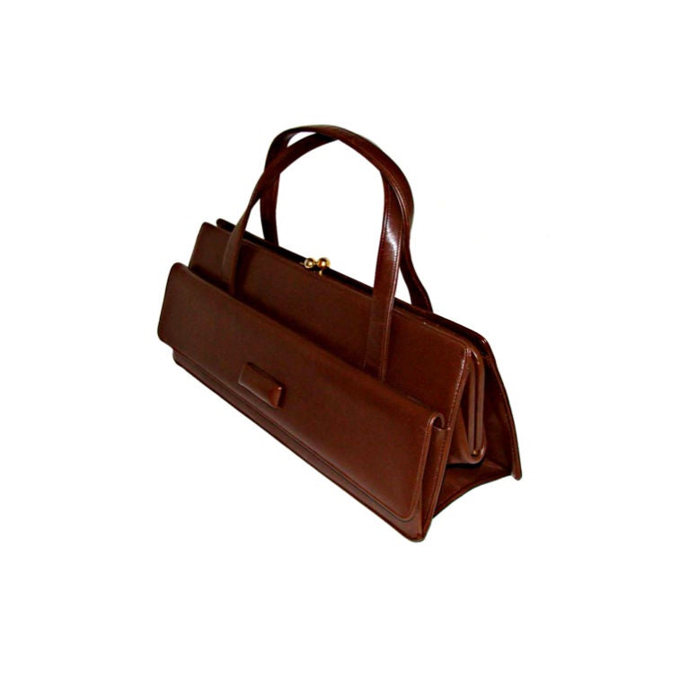 Sleek Double Demi Handle Dr. Bag Purse Handbag