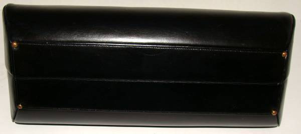 Large Black Structured Handbag with Double Handles 2