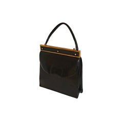 Black Calf Handbag Purse by Schiaparelli 12