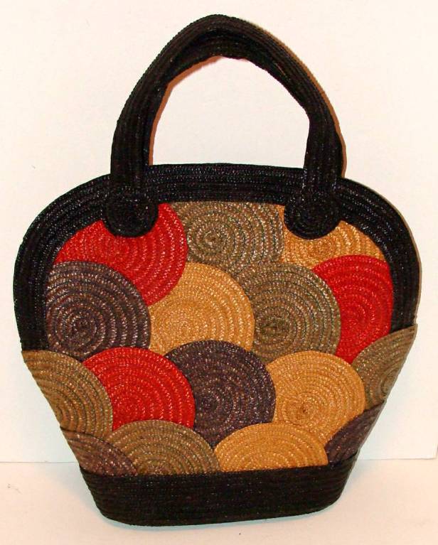 Women's Colorful, Oversized Woven Handbag Purse