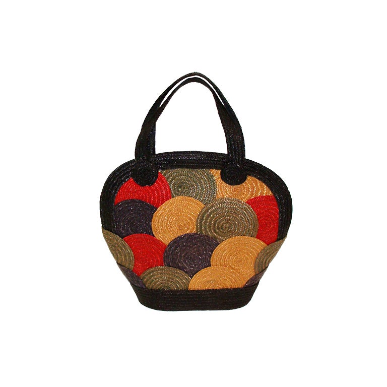 Colorful, Oversized Woven Handbag Purse