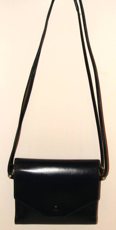 Navy Cross Body Bag Purse by Hermes In Excellent Condition In Lambertville, NJ