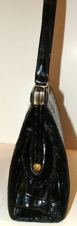 Black Crocodile Handbag Large and Excellent 2