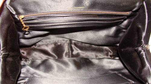 Large Black and White Wool/Mohair Tweed Handbag 7