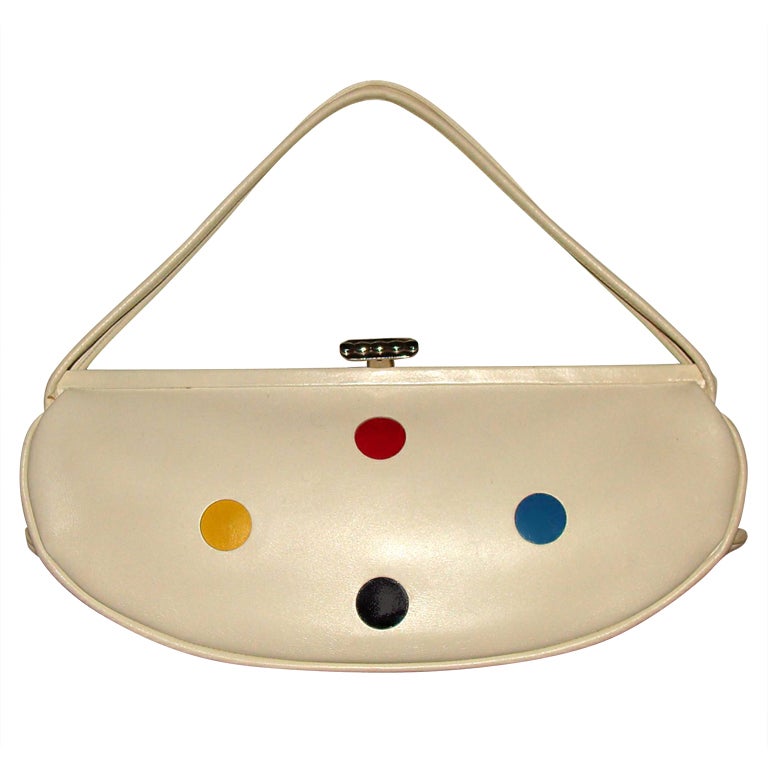 Spring! Rare Leather Baguette with Primary Color Dots For Sale