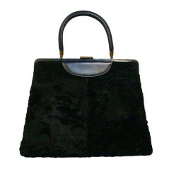 Exquisite and Rare Large Black Fur Bag
