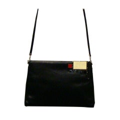 Art Deco Style Evening Bag in Black Karung by Judith Leiber