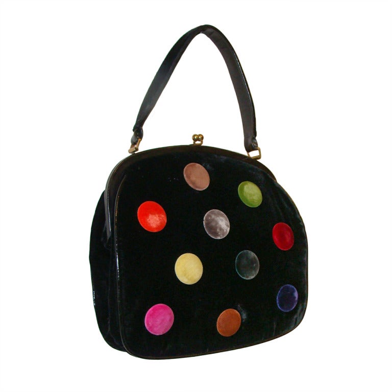Rare, Large Bag with Large Colorful Dots For Sale