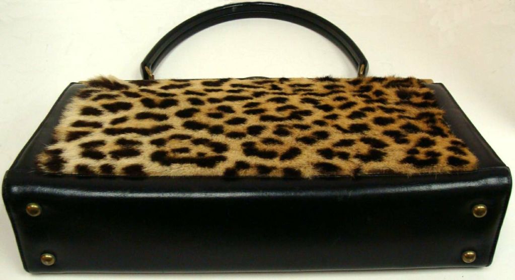 Leopard Print Kelly Style Handbag Large 1
