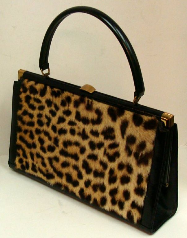 Leopard Print Kelly Style Handbag Large 5